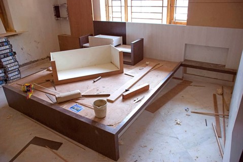 Incomplete carpentry work