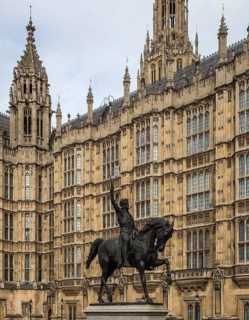 GB London 5625 Houses of Parliament west façade detail built 1840-70 by Charles Barry and Augustus