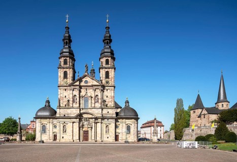 Fulda, cathedral square with cathedral and St Michael's Church