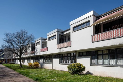 Frankfurt am Main, Hellerhof housing estate, planned 1929-1932 by Mart Stam, front buildings on