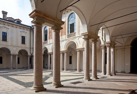 Italy Pavia 89591 Collegio Ghislieri founded 1569 Arcaded courtyard around 1730 by Gianantonio