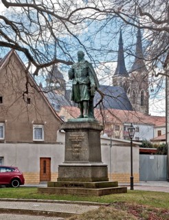 Köthen Anhalt Schlossplatz Fürst-Ludwig-Denkmal 74594 Bronze sculpture 1907 by Hans Arnoldt