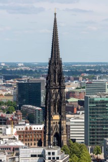 Hamburg, Former main church St Nikolai, today a memorial against the bombing war and a memorial,
