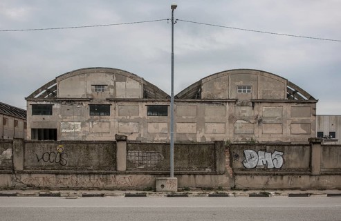 Porto Marghera near Venice, industrial harbour, warehouse