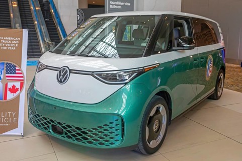 Detroit, Michigan USA - 10 January 2025 - The VW ID. Buzz electric van was named North American