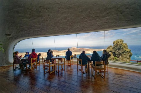 Mirador del Río viewpoint designed by the artist César Manrique, interior view, Lanzarote, Canary