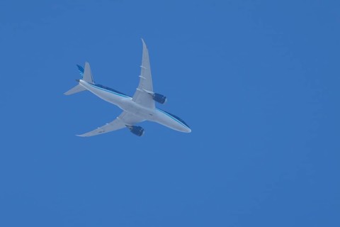 Boeing 787-8 Dreamliner jet aircraft of Azerbaijan Airlines airlines flying in a blue sky, England,