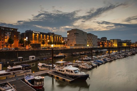 Marina, office building, Rheinauhafen, Cologne, North Rhine-Westphalia, Germany, Europe