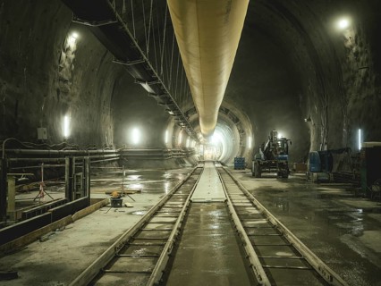 Tunnel section, construction lot H53 in the Brenner Base Tunnel, Tyrol, Austria, Europe
