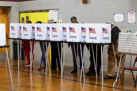 Detroit, Michigan USA, 5 November 2024, Voters cast ballots in the 2024 presidential election