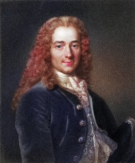 Voltaire, pseudonym of Francois-Marie Arouet, 1694-1778, French writer and philosopher. From the