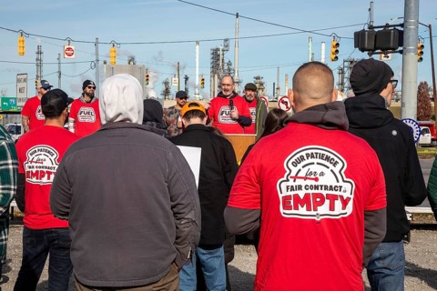 Detroit, Michigan USA, 9 November 2024, United Auto Workers President Shawn Fain speaks as the
