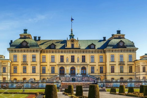 The Drottningholm Palace is the private residence of the Swedish royal family in Stockholm, Sweden,