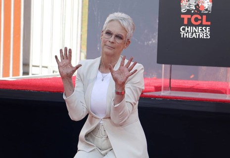Jamie Lee Curtis at Jamie Lee Curtis hand and footprint in cement ceremony held at the TCL Chinese