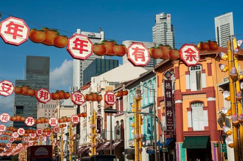 12.02.2018, Singapore, Republic of Singapore, Asia, Annual Chinese New Year street decorations