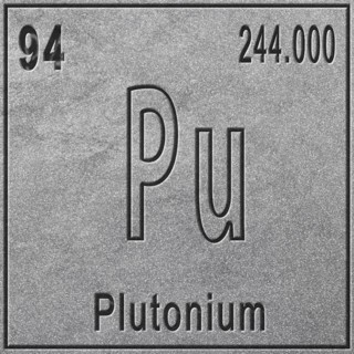 Plutonium chemical element, Sign with atomic number and atomic weight, Periodic Table Element,