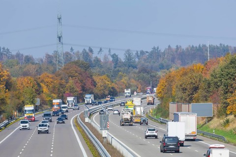 Traffic on the A4 federal motorway, A4 federal motorway, Frankenberg, Saxony, Germany, Europe