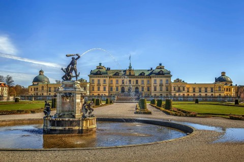 The Drottningholm Palace is the private residence of the Swedish royal family in Stockholm, Sweden,
