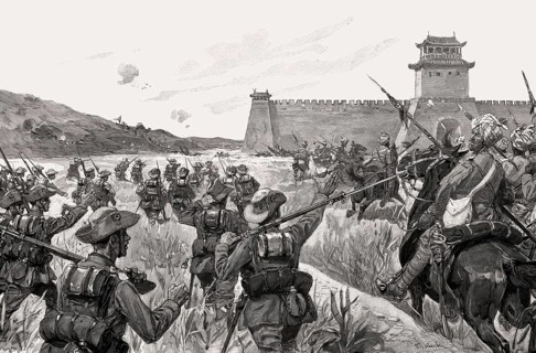 The Capture of Lianghsiang by the German infantry and the Bengal Lancers, China, Boxer Rising, 11