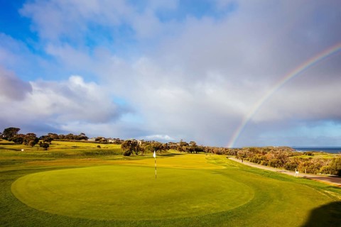 Flinders Golf Course on the Mornington Peninsula on a winter's afternoon in Victoria, Australia,