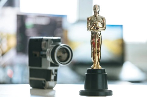 Oscar trophy, close up picture at home