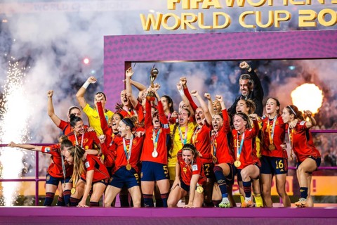 SYDNEY, AUSTRALIA, AUGUST 20: Spain celebrate beating England in the final of the FIFA Women's