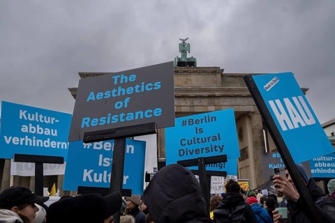 Germany, Berlin, 13 November 2024, cultural scene, demonstration against cultural cuts, Brandenburg