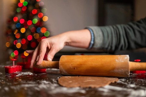 Homemade gingerbread making before Christmas.