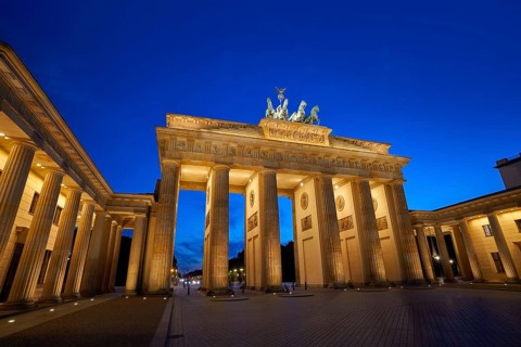 Berlin Brandenburg Gate Brandenburger Tor at sunset in Germany