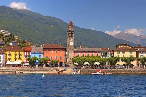 Church of Santi Pietro e Paolo, Lake Promande, Lake Maggiore, Ascona, Locarno, Canton Ticino, Lake