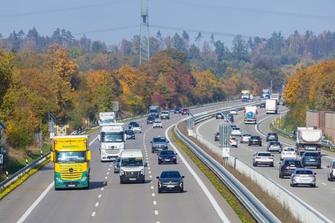 Traffic on the A4 federal motorway, A4 federal motorway, Frankenberg, Saxony, Germany, Europe