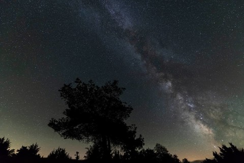 Milky Way in south of France in Cevennes Natural Park. Aveyron, France, Europe