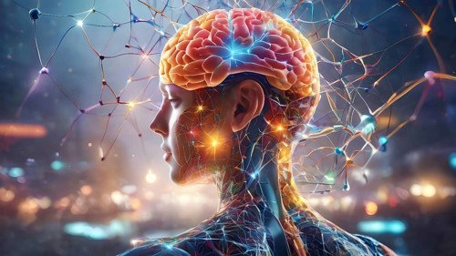 Brain concept background. creative thinking idea to problem solving concept. Virtual brain and