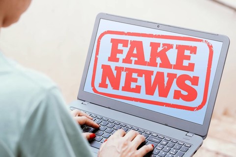 January 22, 2024, Brazil. In this photo illustration, the Fake News text is seen displayed on a