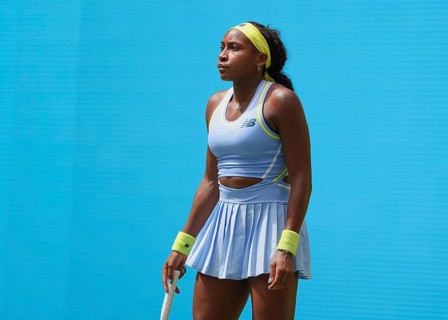 Tennis player Coco Gauff at the US Open 2024 Championships, Billie Jean King Tennis Center, Queens,