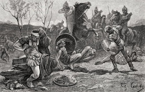 The Battle of Cannae on 2 August 216 BC, Second Punic War, Apulia, Italy, Europe