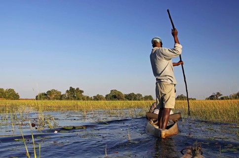 Mokoro Riding with Poler in the Okavango Delta Botswana
