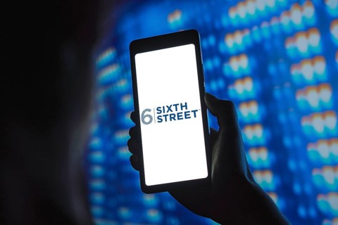 April 2, 2024, Brazil. In this photo illustration, the Sixth Street Partners logo is displayed on a