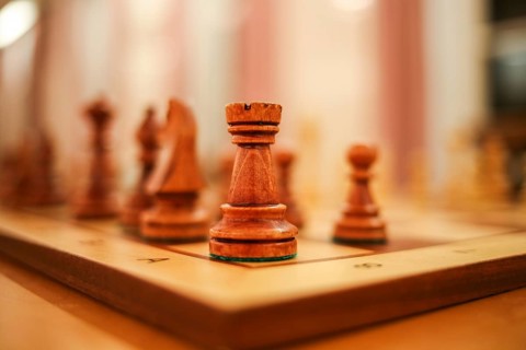 Chess pieces on a chessboard, Leoben, Styria, Austria, Europe