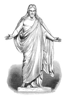 Illustration of Jesus based on Thorvaldsens Christus statue. Image source: Scribners Magazine from