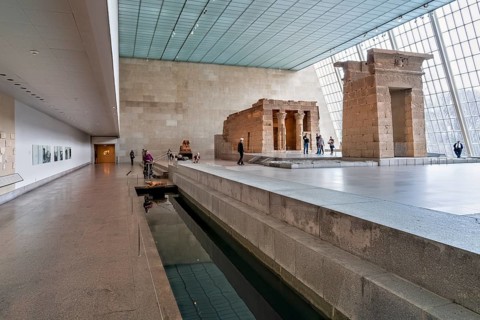 New York. Manhattan. The Metropolitan Museum MET. The temple of Dendur in the Sackler Wing