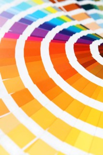 Pantone sample colors catalogue. Close up. Macro
