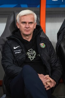 LUBIN, POLAND - NOVEMBER 4, 2024: Football match Polish PKO Ekstraklasa between KGHM Zaglebie Lubin