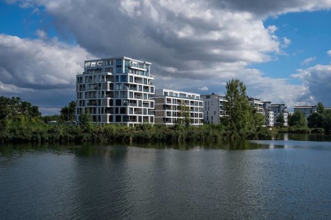 Schwerin, Mecklenburg-Vorpommern, Germany, Luxury flats on the shores of Ziegeinnensee lake, Europe