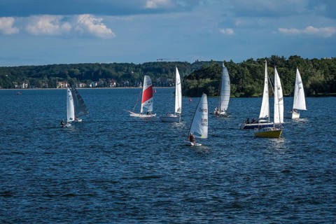 Schwerin, Mecklenburg-Vorpommern, Germany, Sailing boats on Lake Schwerin, Europe