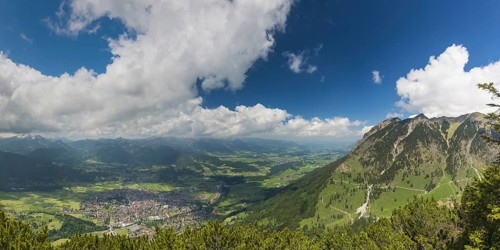 Panorama from Schattenberg, 1692m, on Oberstdorf, Allgäu, Bavaria, Germany, Europe