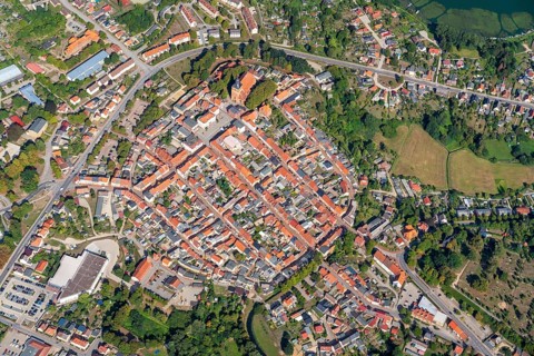 Aerial view of Sternberg, Mecklenburg-Western Pomerania, Germany, Europe