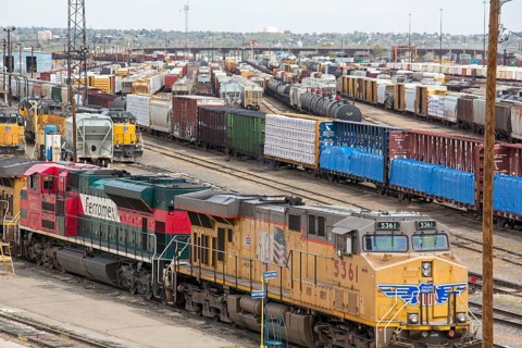 Denver, Colorado - The Union Pacific Denver North Rail Yard.