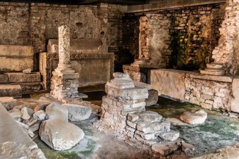 Archaeological excavations from early Christian and Roman times, Basilica Paleocristiana under the