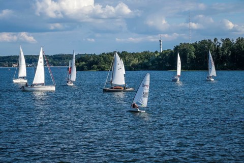 Schwerin, Mecklenburg-Vorpommern, Germany, Sailing boats on Lake Schwerin, Europe